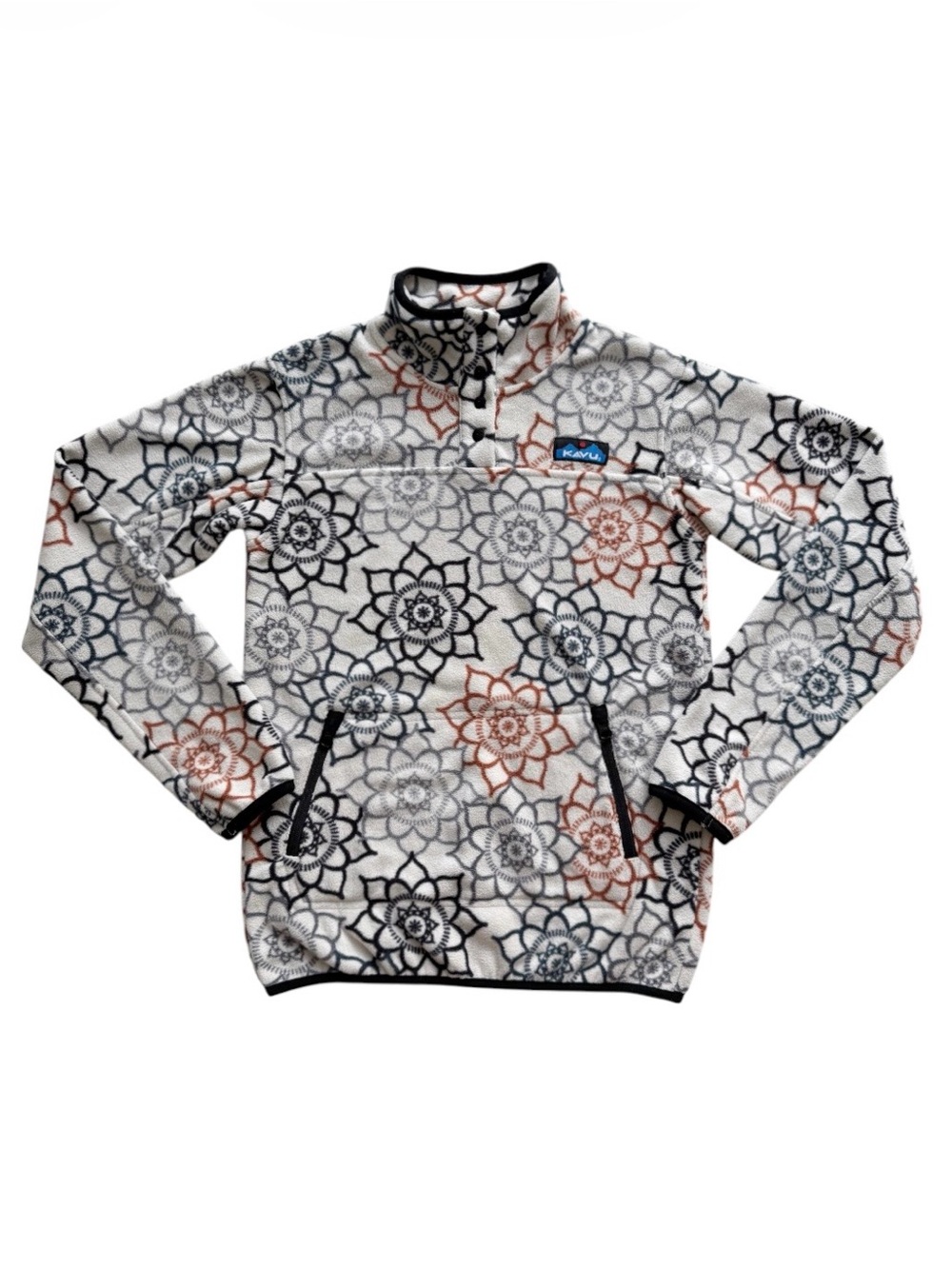 Kavu Cavanaugh Pullover Fleece “Lunar Dreams” Geometric Floral Print XXS